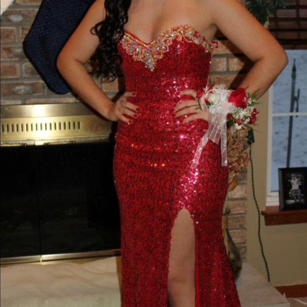 Red formal gown